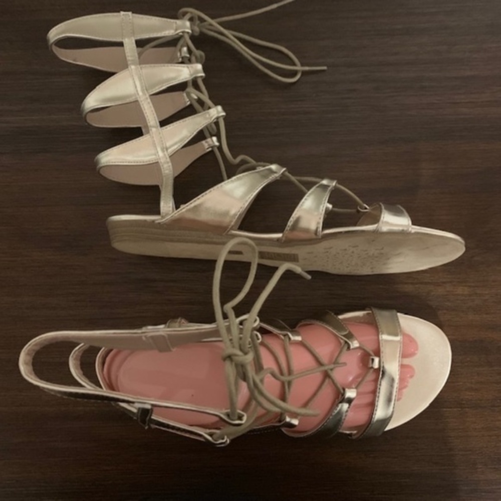 Gold Gladiator Sandals By GC Shoes Size 7.5